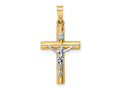 FJC Finejewelers 14 kt Two Tone Gold INRI Crucifix Charm 28 x 14 mm