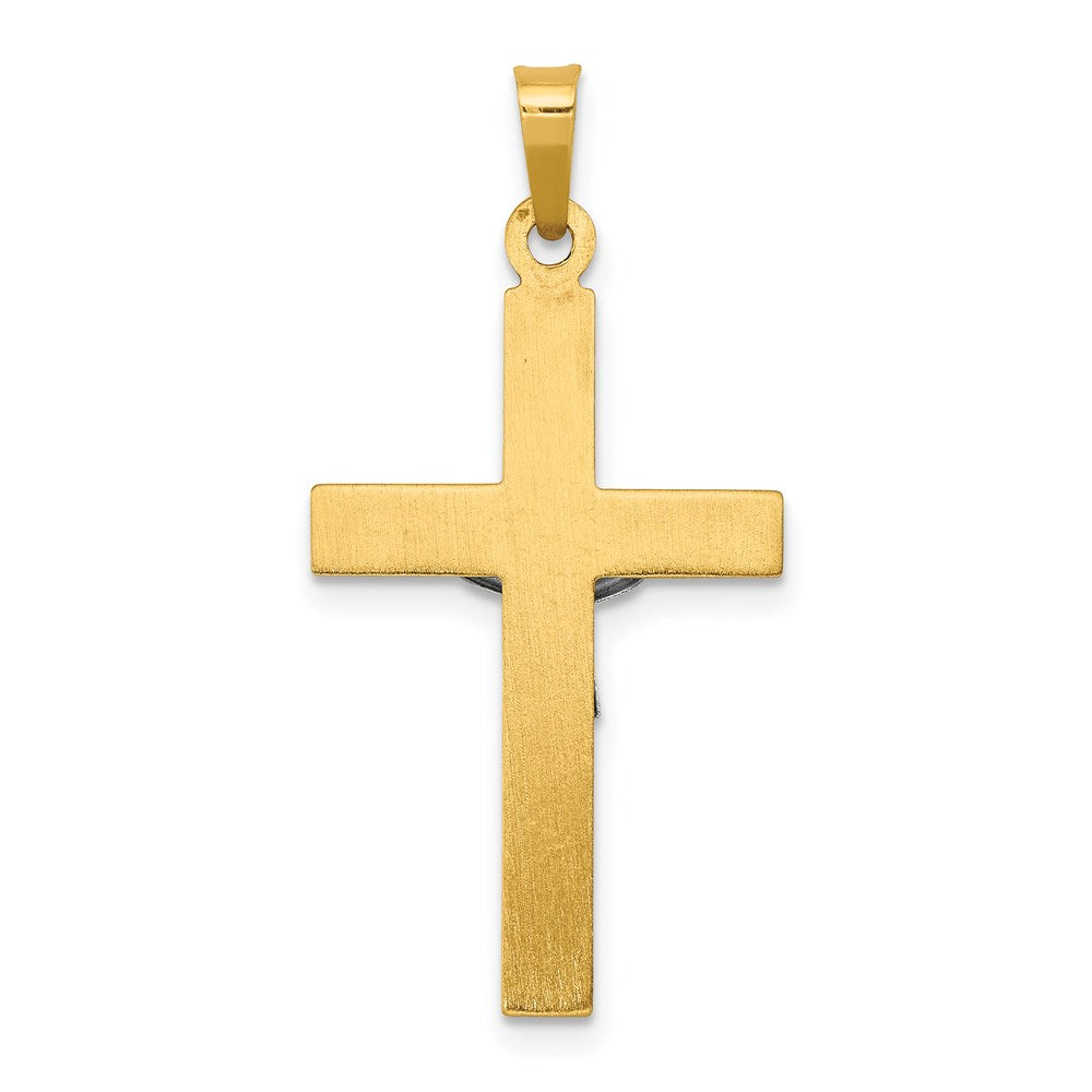 FJC Finejewelers 14 kt Two Tone Gold INRI Hollow Crucifix Charm 33 x 17 mm