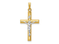 FJC Finejewelers 14 kt Two Tone Gold INRI Hollow Crucifix Charm 33 x 17 mm