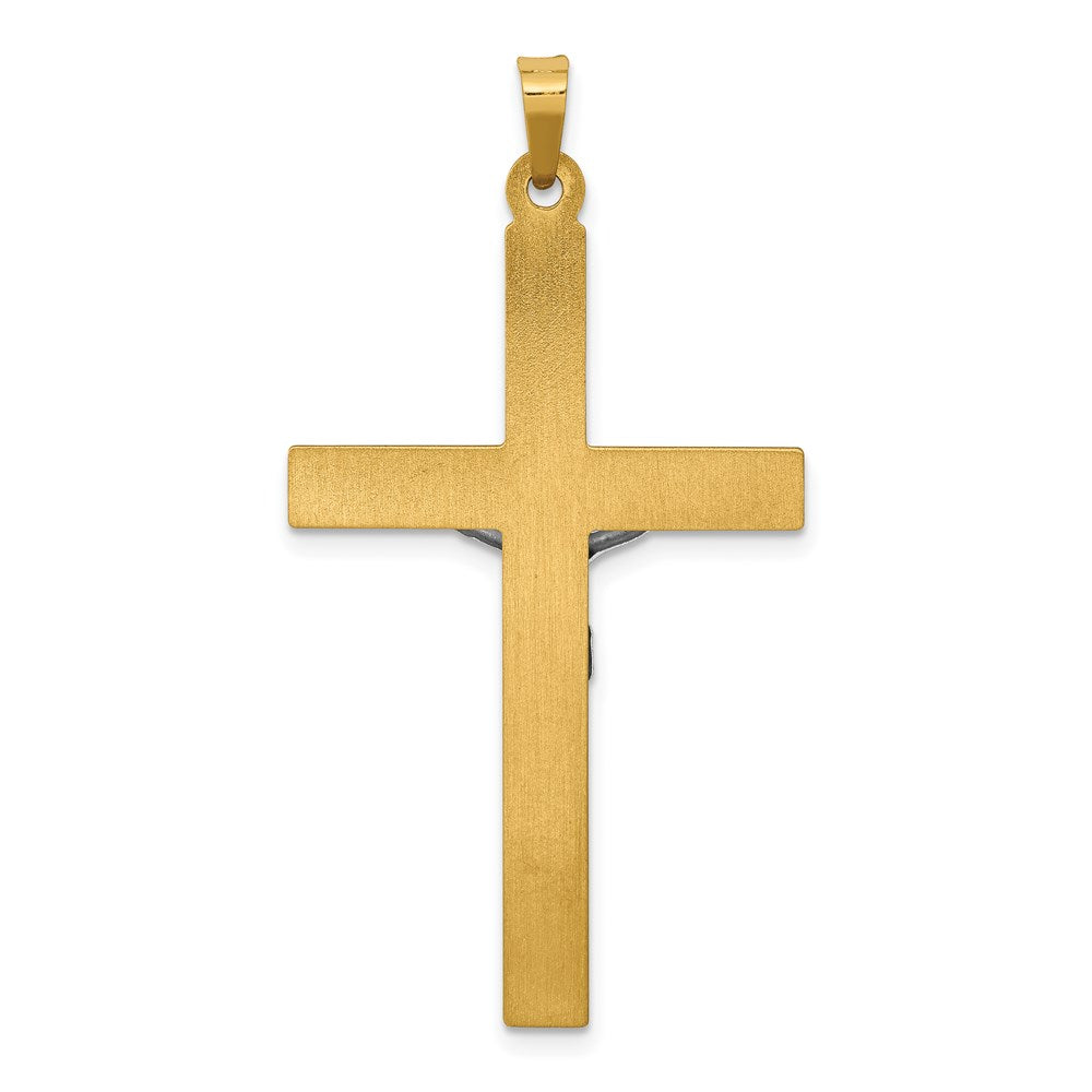 FJC Finejewelers 14 kt Two Tone Gold INRI Hollow Crucifix Charm 44 x 25 mm