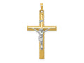 FJC Finejewelers 14 kt Two Tone Gold INRI Hollow Crucifix Charm 44 x 25 mm