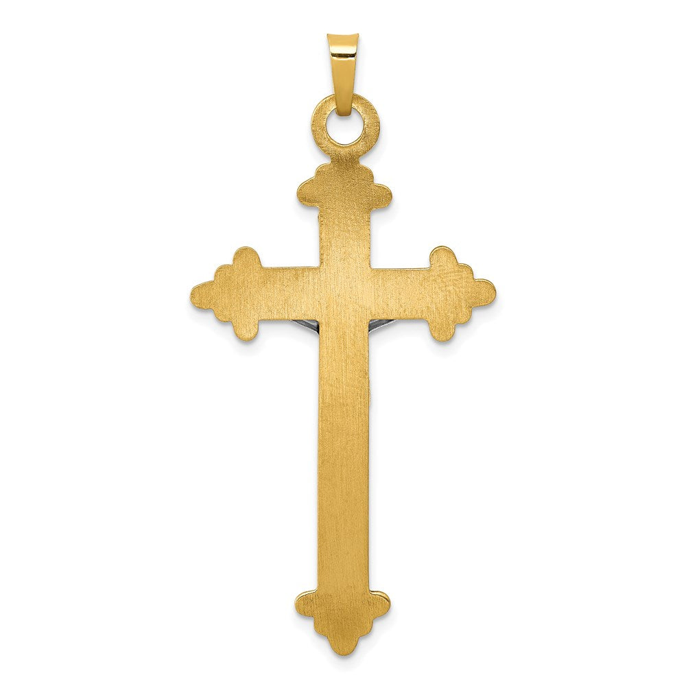 FJC Finejewelers 14 kt Two Tone Gold INRI Hollow Crucifix Charm 45 x 22 mm