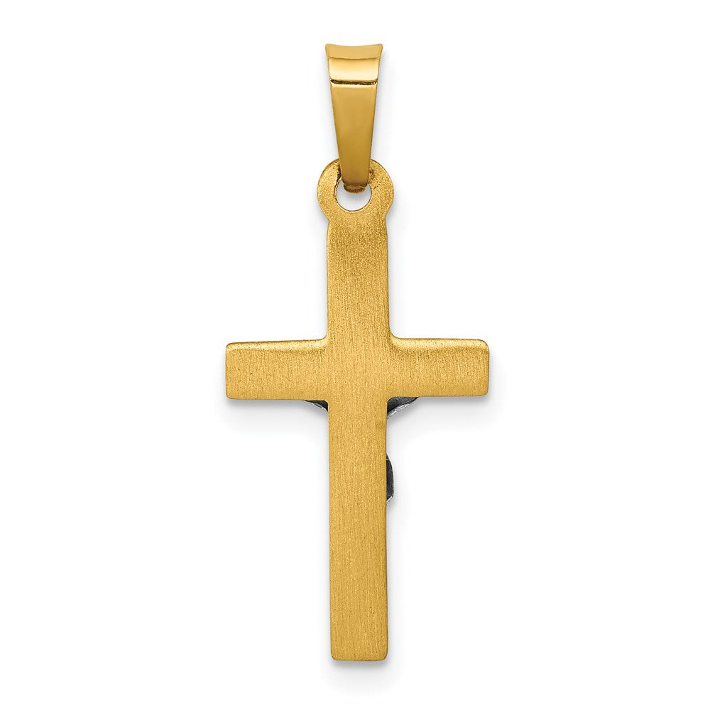FJC Finejewelers 14 kt Two Tone Gold INRI Hollow Crucifix Charm 24 x 12 mm