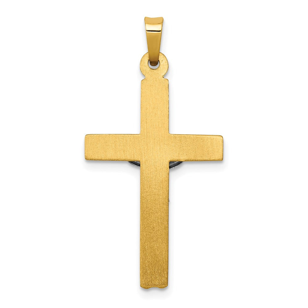 FJC Finejewelers 14 kt Two Tone Gold INRI Hollow Crucifix Charm 33 x 17 mm