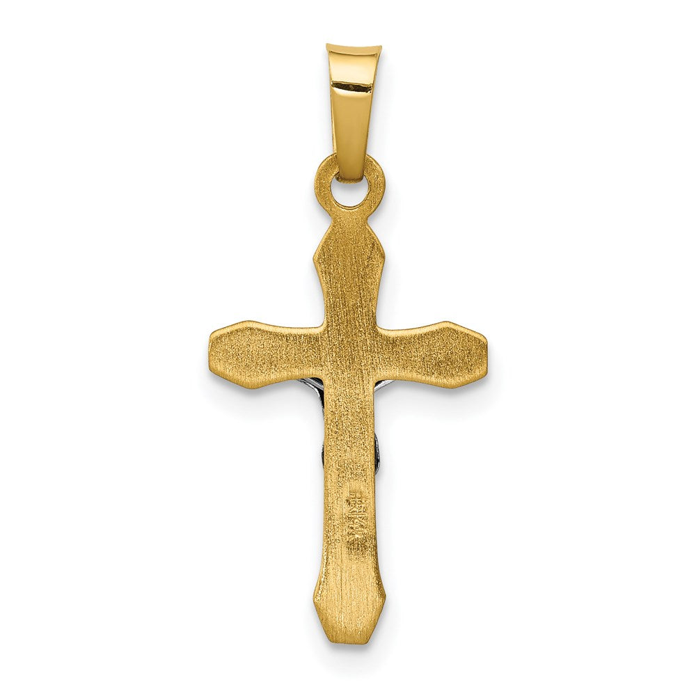 FJC Finejewelers 14 kt Two Tone Gold INRI Hollow Crucifix Charm 25 x 12 mm