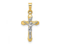 FJC Finejewelers 14 kt Two Tone Gold INRI Hollow Crucifix Charm 25 x 12 mm