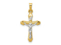 FJC Finejewelers 14 kt Two Tone Gold INRI Hollow Crucifix Charm 29 x 14 mm