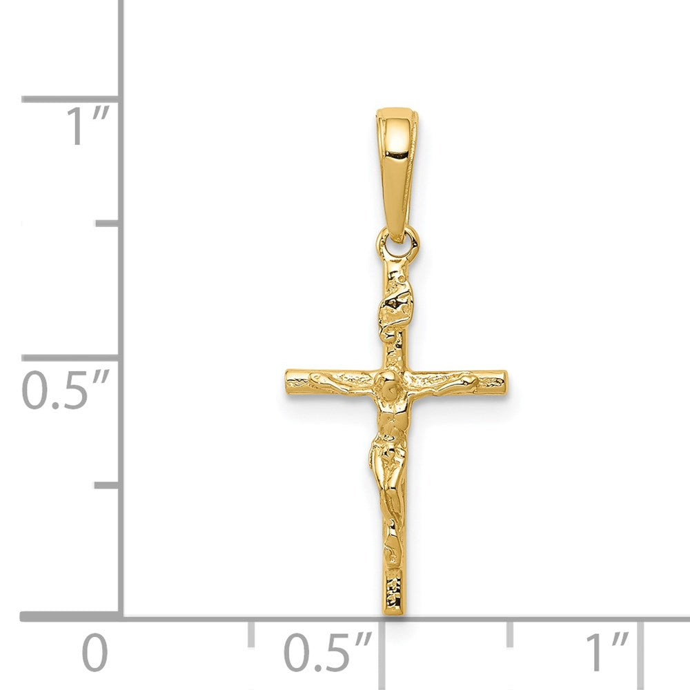 FJC Finejewelers 14 kt Yellow Gold INRI Hollow Crucifix Charm 27 x 14 mm
