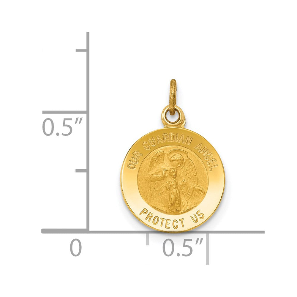 FJC Finejewelers 14 kt Yellow Gold Guardian Angel Medal Charm 17 x 11 mm