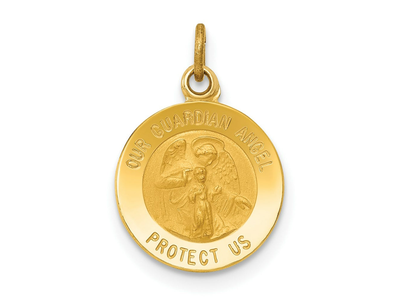 FJC Finejewelers 14 kt Yellow Gold Guardian Angel Medal Charm 17 x 11 mm