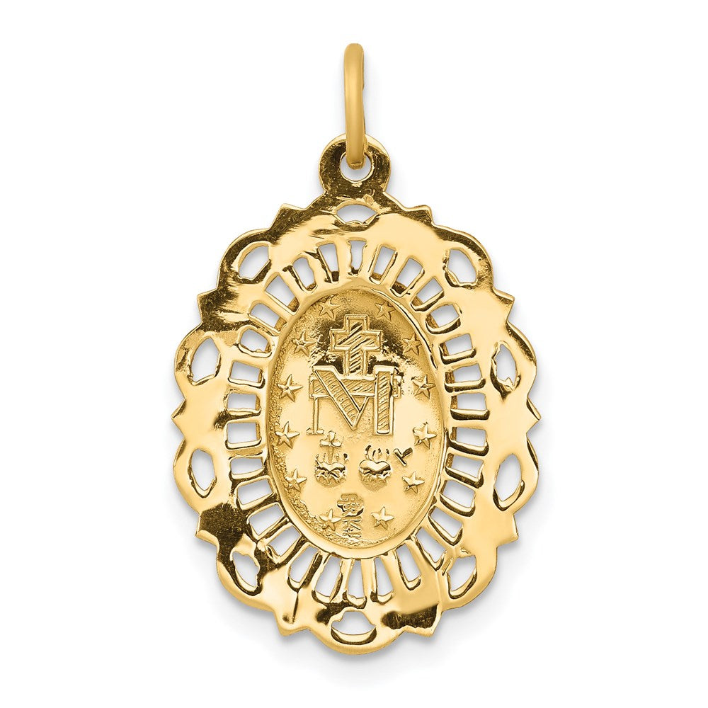 FJC Finejewelers 14 kt Yellow Gold Miraculous Medal Charm 26 x 15 mm