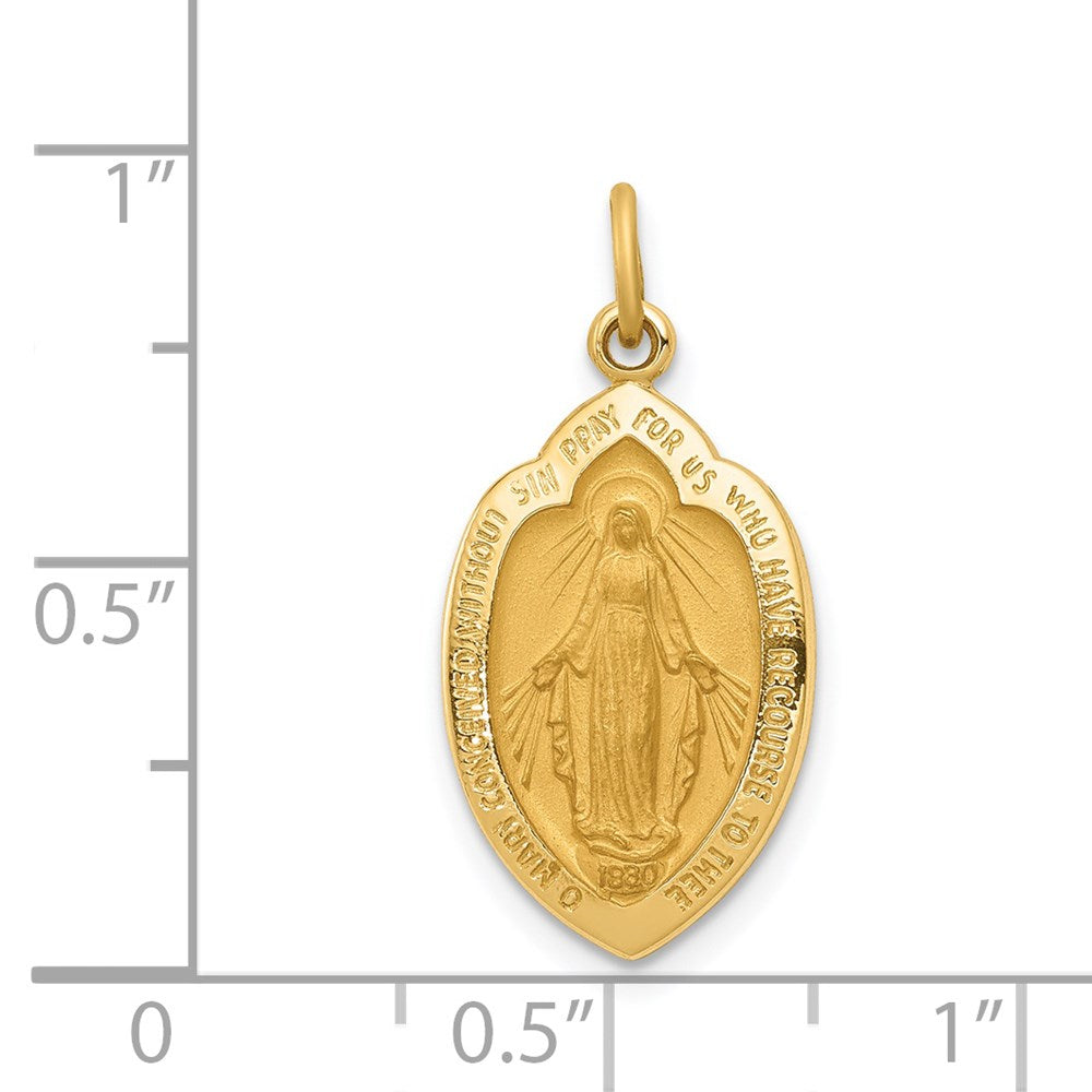 FJC Finejewelers 14 kt Yellow Gold Miraculous Medal Charm 24 x 12 mm