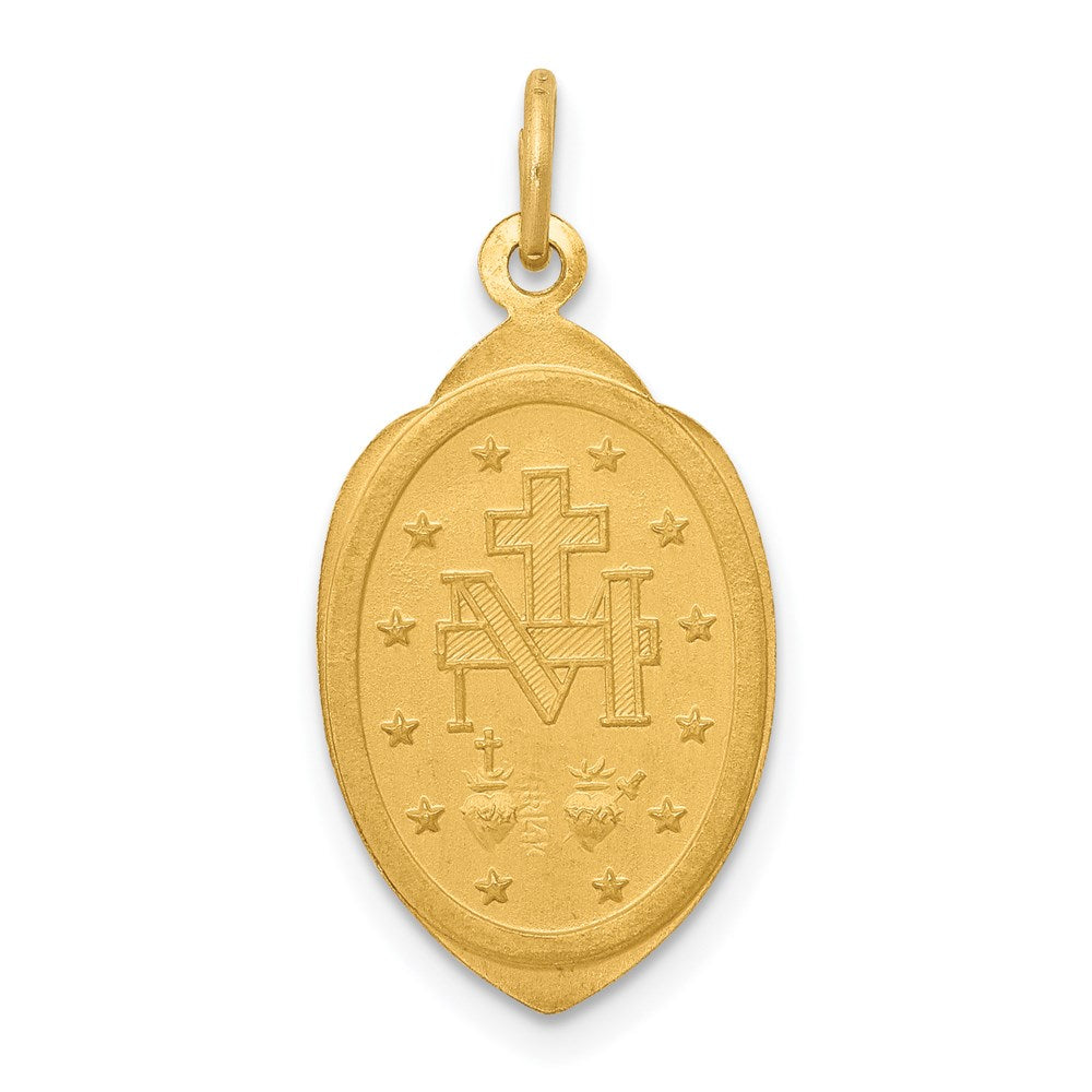 FJC Finejewelers 14 kt Yellow Gold Miraculous Medal Charm 24 x 12 mm