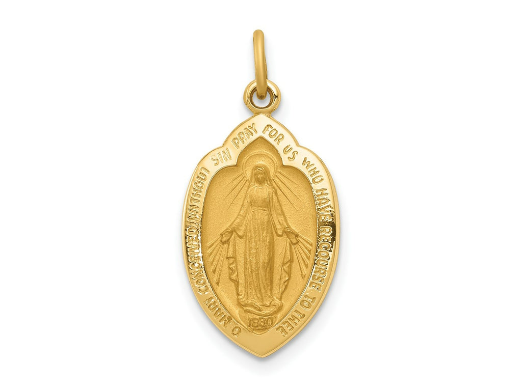 FJC Finejewelers 14 kt Yellow Gold Miraculous Medal Charm 24 x 12 mm