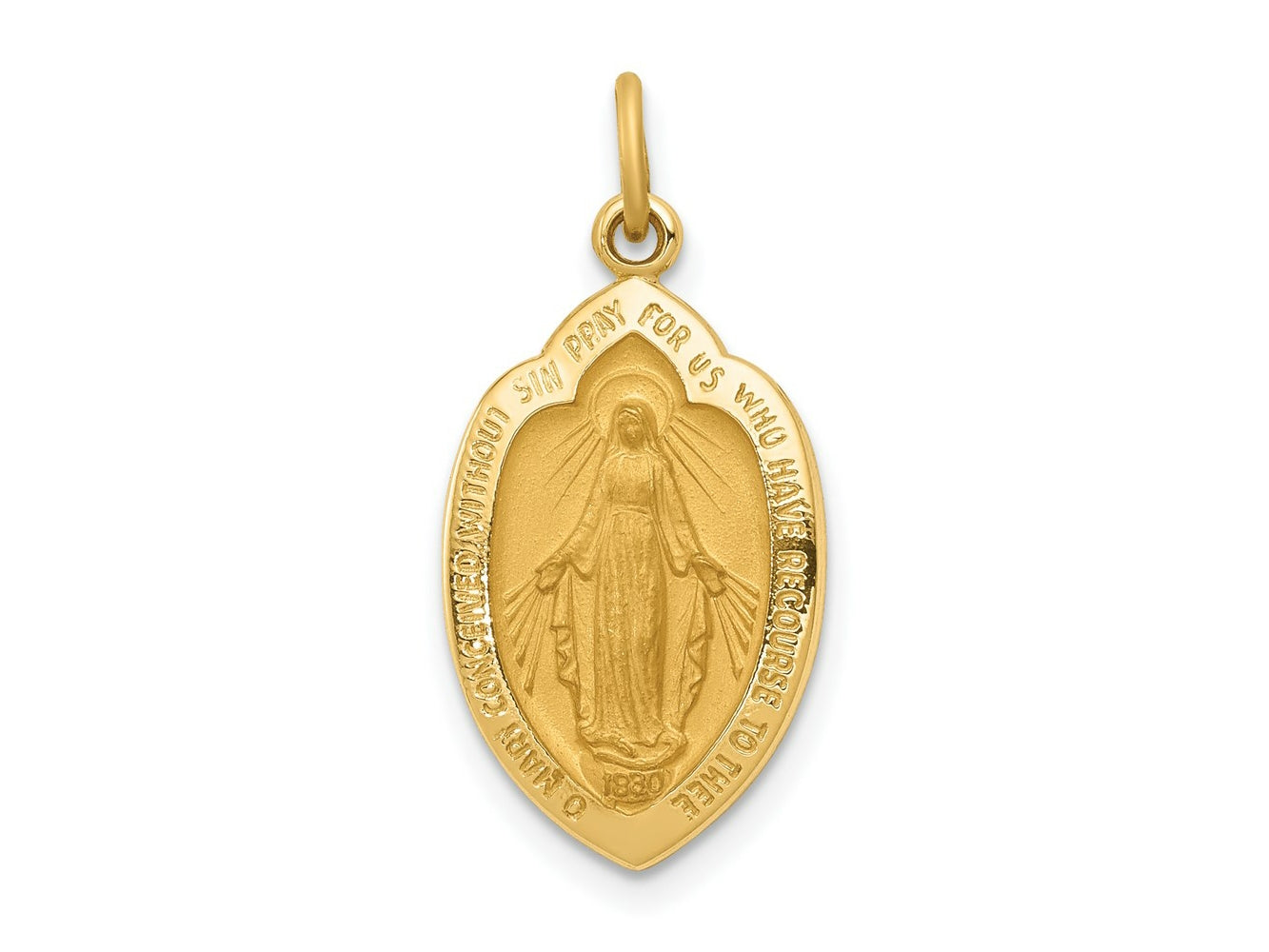 FJC Finejewelers 14 kt Yellow Gold Miraculous Medal Charm 24 x 12 mm