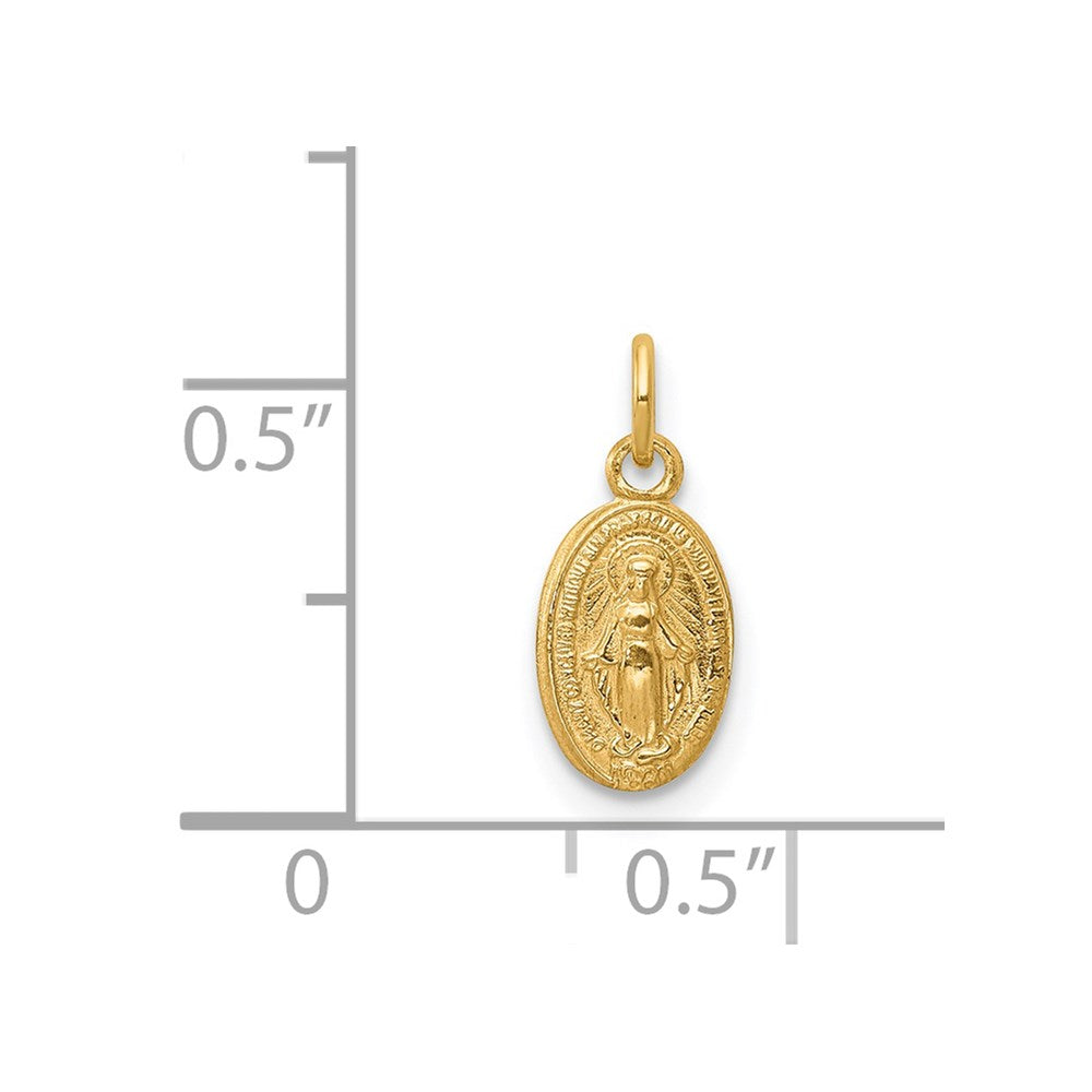 FJC Finejewelers 14 kt Yellow Gold Miraculous Medal Charm 14 x 7 mm