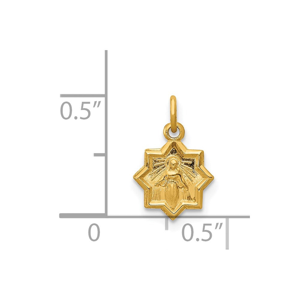 FJC Finejewelers 14 kt Yellow Gold Blessed Mary Charm 14 x 9 mm