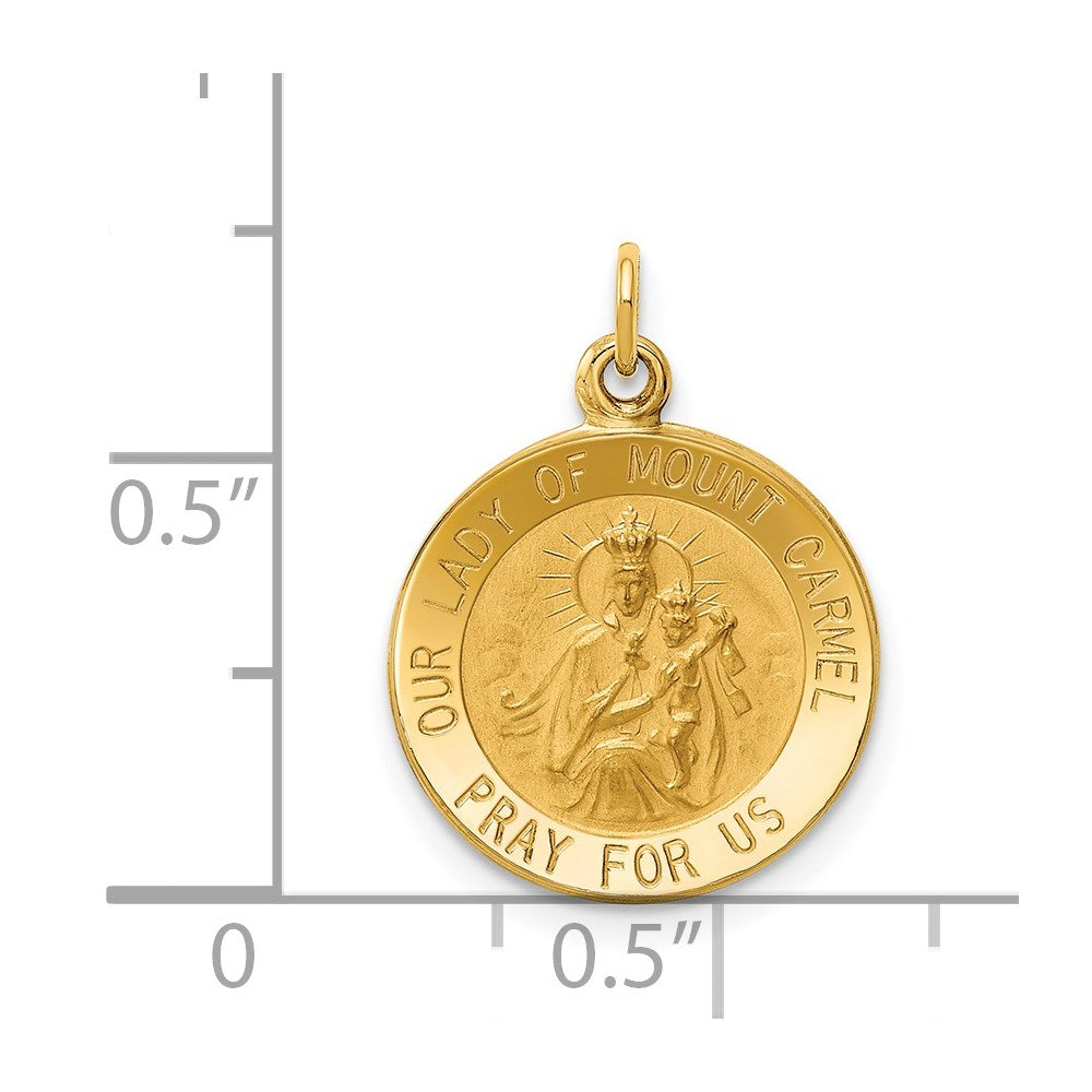 FJC Finejewelers 14 kt Yellow Gold Our Lady of Mount Carmel Medal Charm 20 x 15 mm