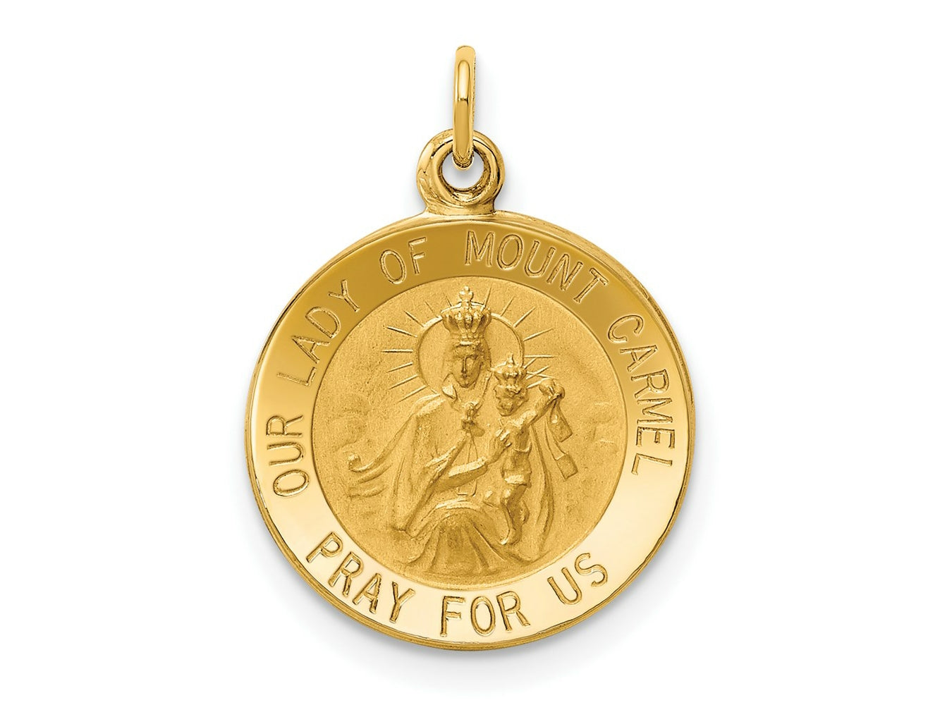 FJC Finejewelers 14 kt Yellow Gold Our Lady of Mount Carmel Medal Charm 20 x 15 mm