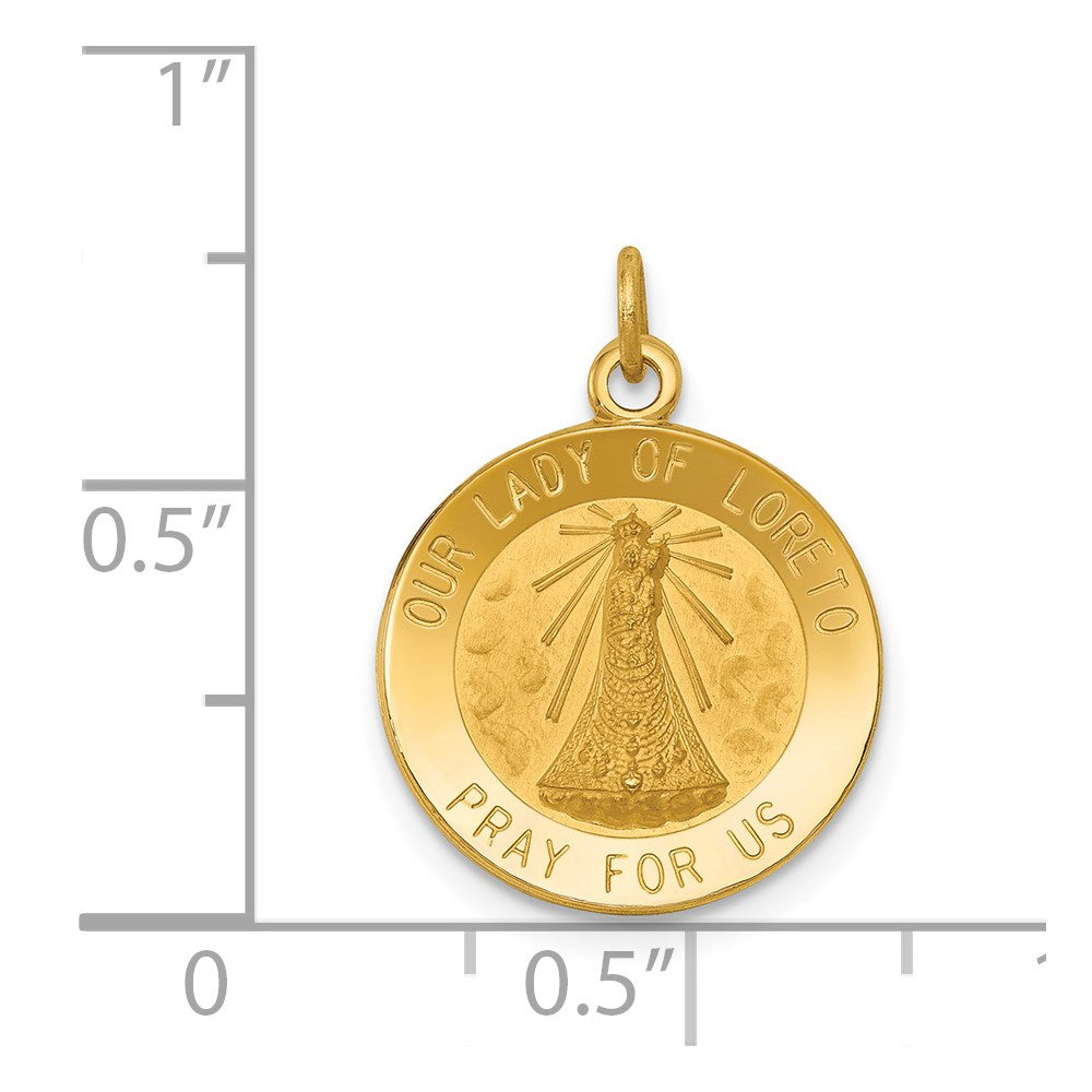 FJC Finejewelers 14 kt Yellow Gold Our Lady of Loreto Medal Charm 20 x 15 mm