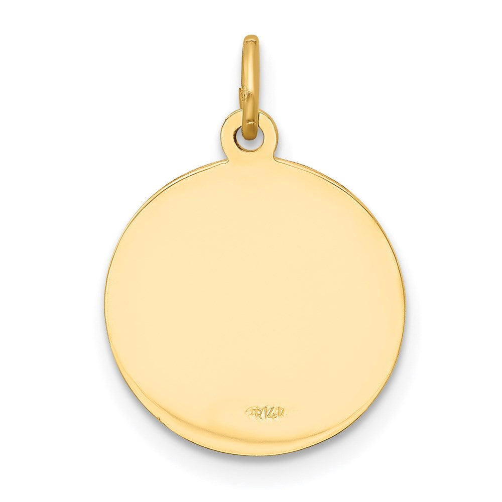 FJC Finejewelers 14 kt Yellow Gold Our Lady of Loreto Medal Charm 20 x 15 mm
