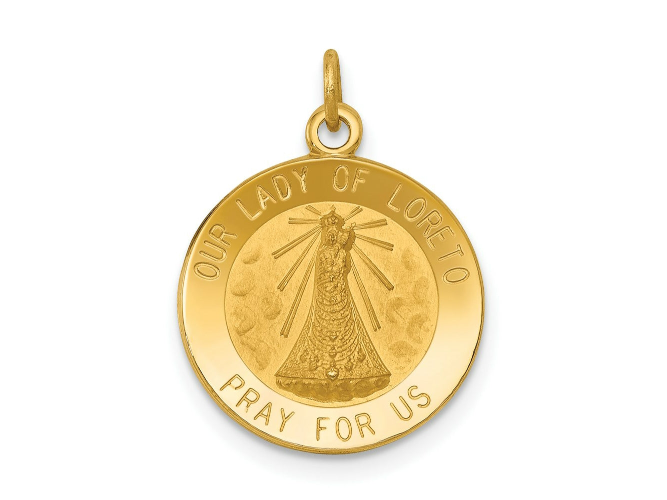 FJC Finejewelers 14 kt Yellow Gold Our Lady of Loreto Medal Charm 20 x 15 mm
