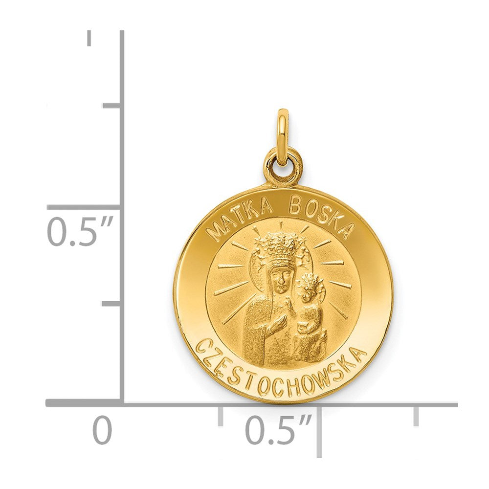 FJC Finejewelers 14 kt Yellow Gold Matka Boska Medal Charm 19 x 15 mm