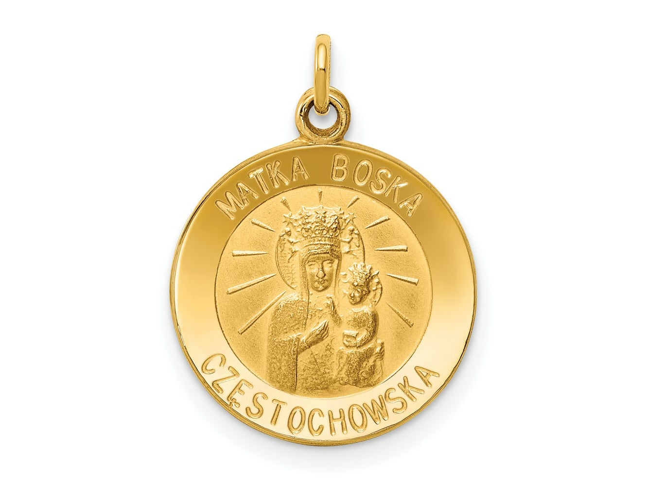 FJC Finejewelers 14 kt Yellow Gold Matka Boska Medal Charm 19 x 15 mm