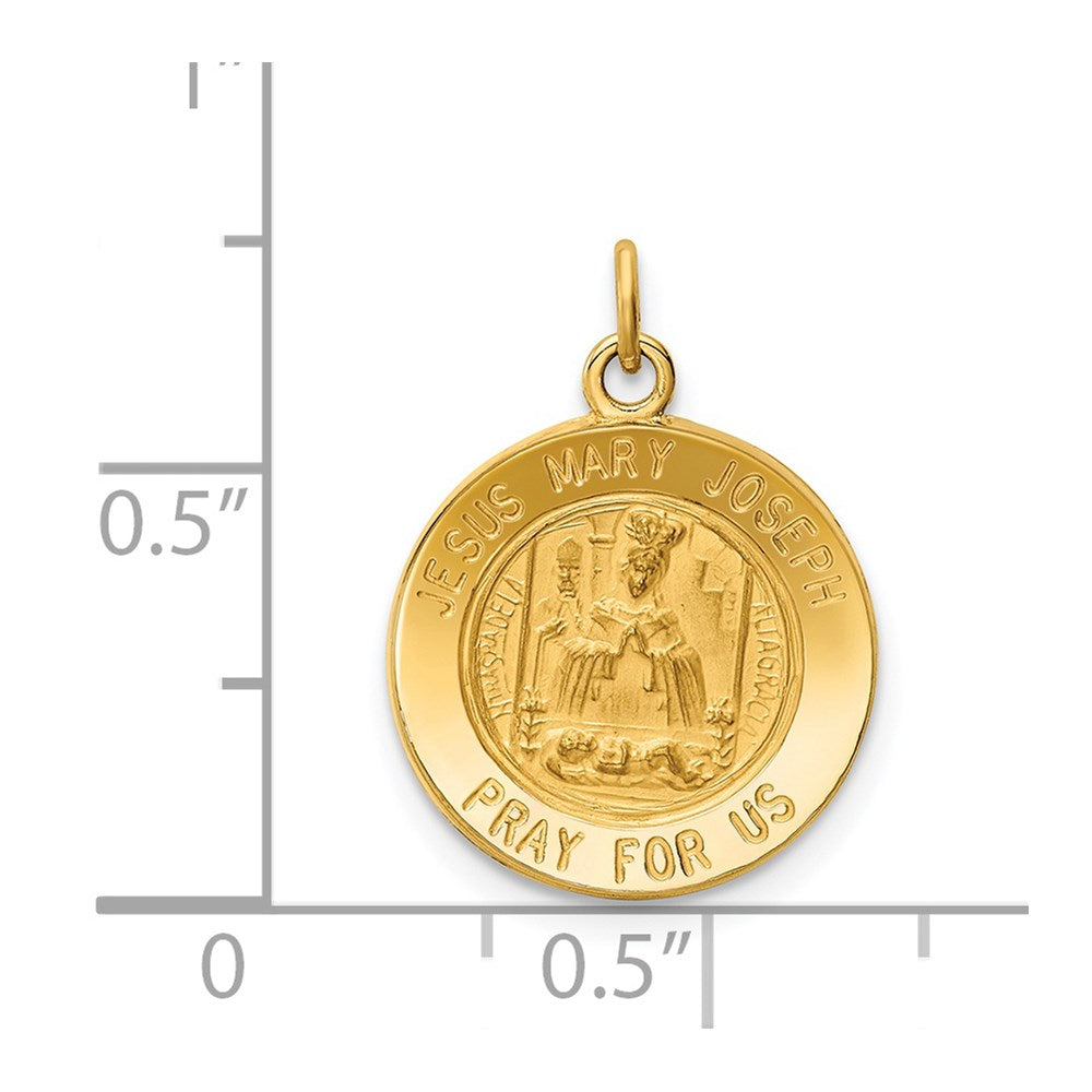 FJC Finejewelers 14 kt Yellow Gold Jesus, Mary, Joseph Medal Charm 20 x 15 mm