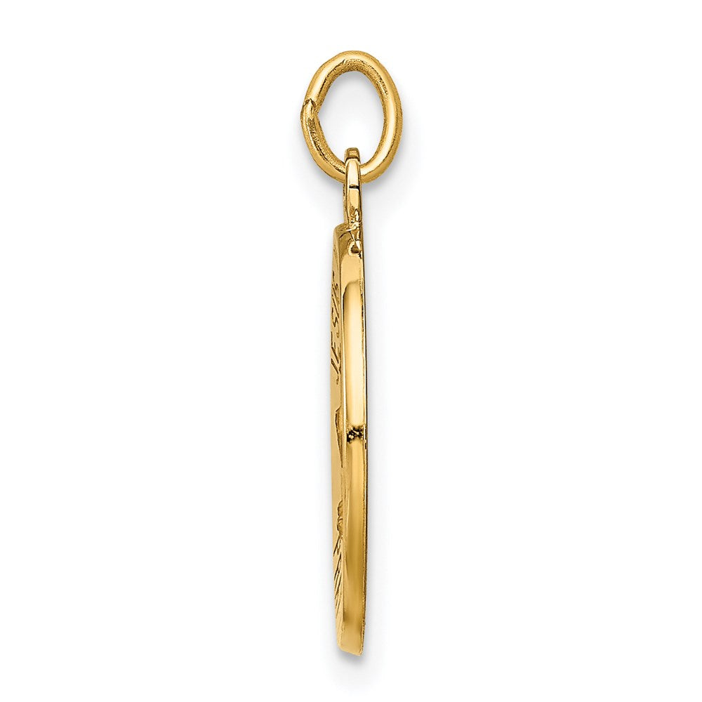 FJC Finejewelers 14 kt Yellow Gold Jesus, Mary, Joseph Medal Charm 20 x 15 mm
