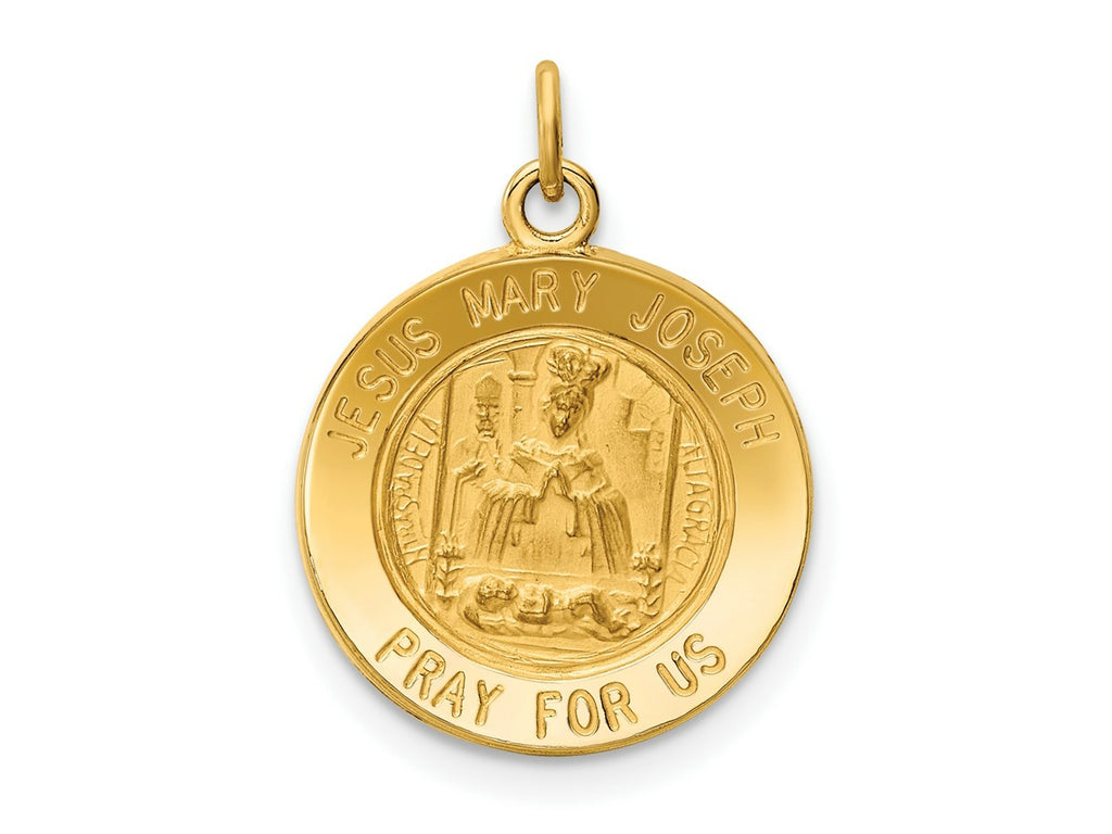FJC Finejewelers 14 kt Yellow Gold Jesus, Mary, Joseph Medal Charm 20 x 15 mm
