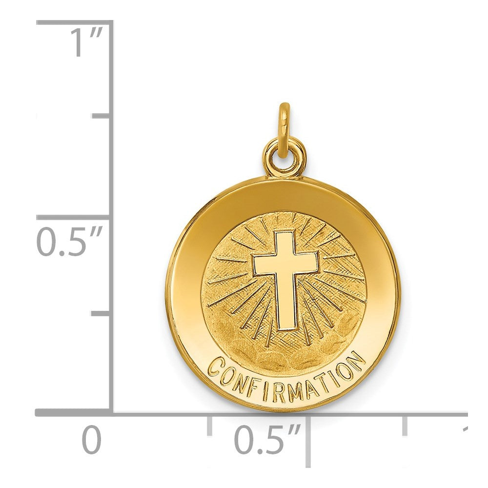 FJC Finejewelers 14 kt Yellow Gold Confirmation Medal Charm 20 x 15 mm