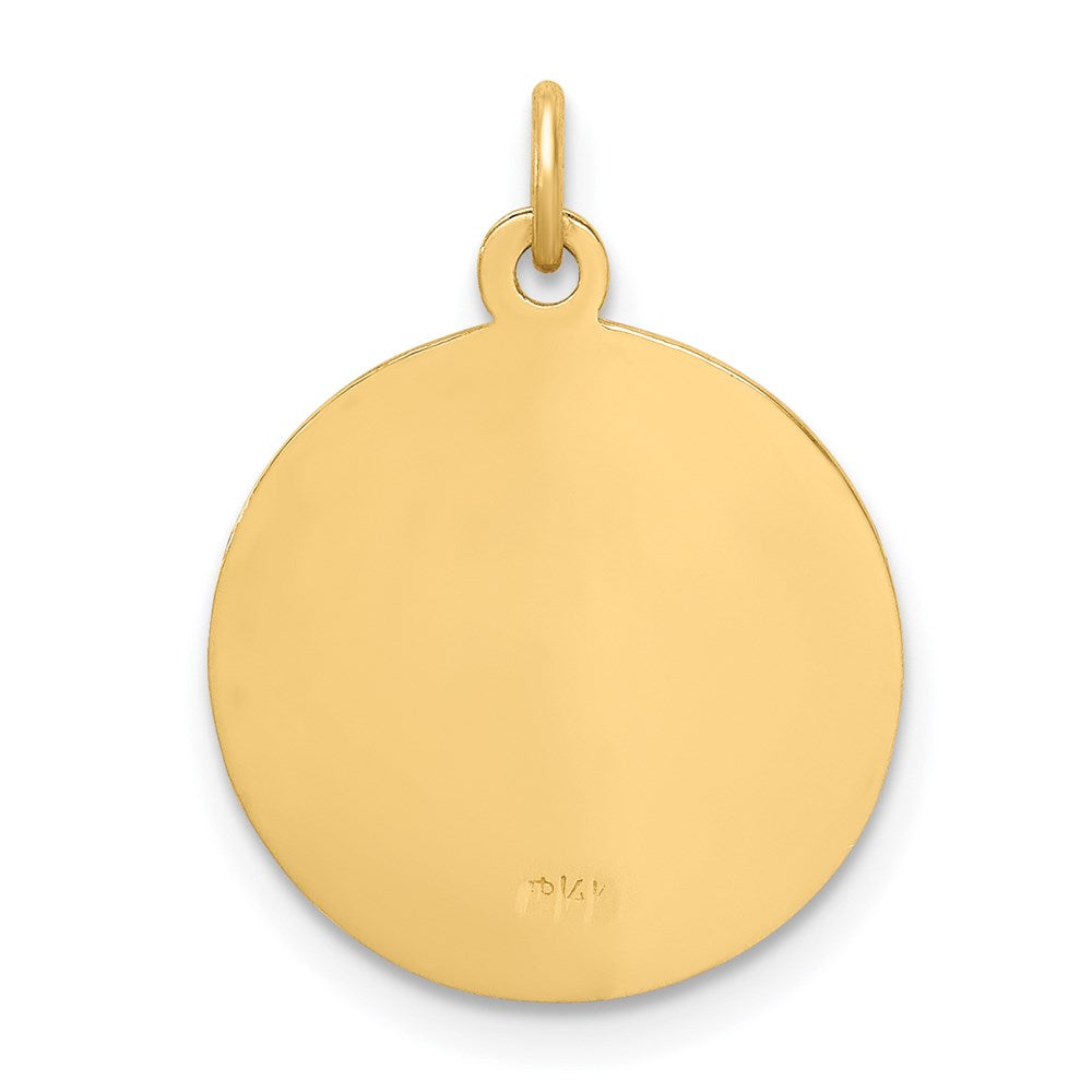 FJC Finejewelers 14 kt Yellow Gold Confirmation Medal Charm 20 x 15 mm