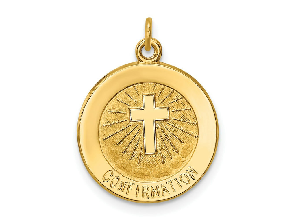 FJC Finejewelers 14 kt Yellow Gold Confirmation Medal Charm 20 x 15 mm