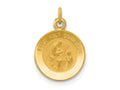 FJC Finejewelers 14 kt Yellow Gold First Communion Medal Charm 16 x 12 mm