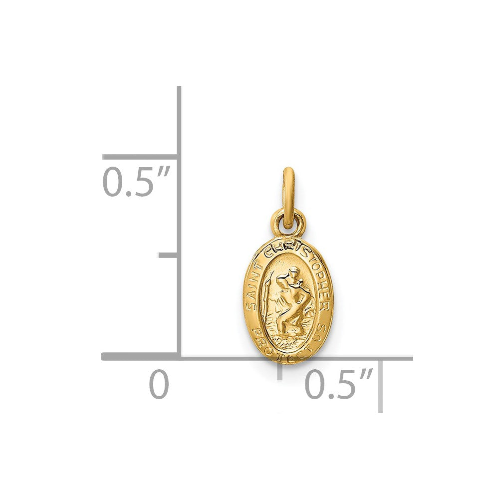 FJC Finejewelers 14 kt Yellow Gold Saint Christopher Medal Charm 13 x 6 mm