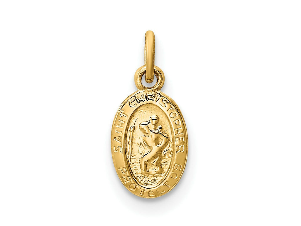 FJC Finejewelers 14 kt Yellow Gold Saint Christopher Medal Charm 13 x 6 mm