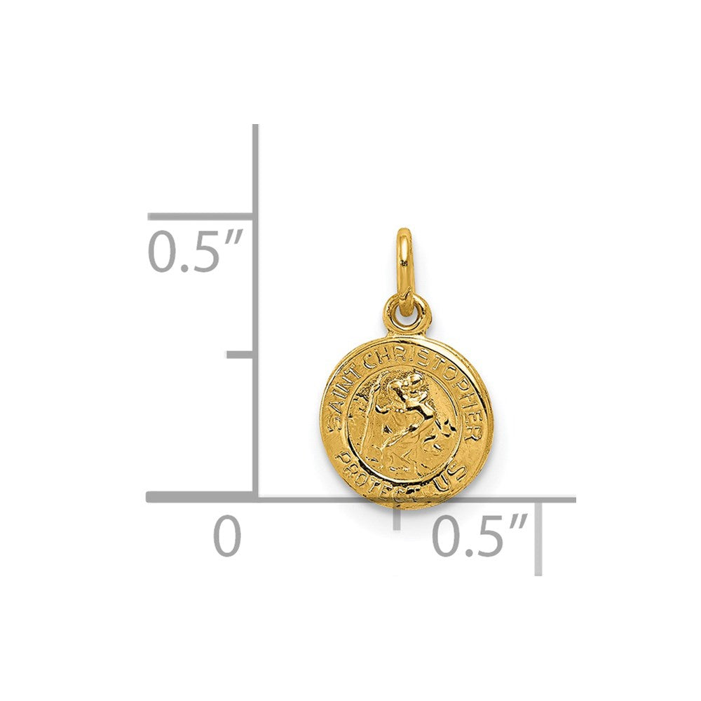 FJC Finejewelers 14 kt Yellow Gold Saint Christopher Medal Charm 13 x 8 mm