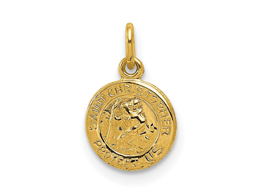 FJC Finejewelers 14 kt Yellow Gold Saint Christopher Medal Charm 13 x 8 mm