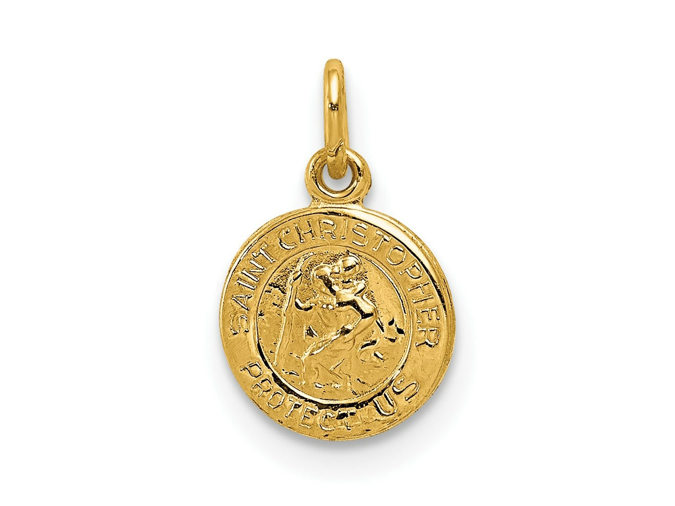 FJC Finejewelers 14 kt Yellow Gold Saint Christopher Medal Charm 13 x 8 mm