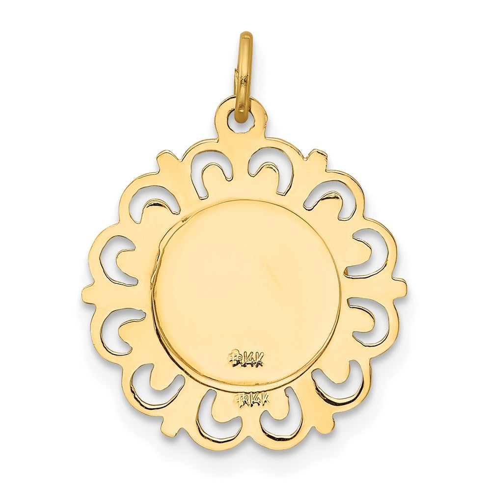 FJC Finejewelers 14 kt Yellow Gold Saint Christopher Medal Charm 24 x 17 mm