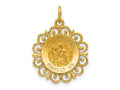 FJC Finejewelers 14 kt Yellow Gold Saint Christopher Medal Charm 24 x 17 mm