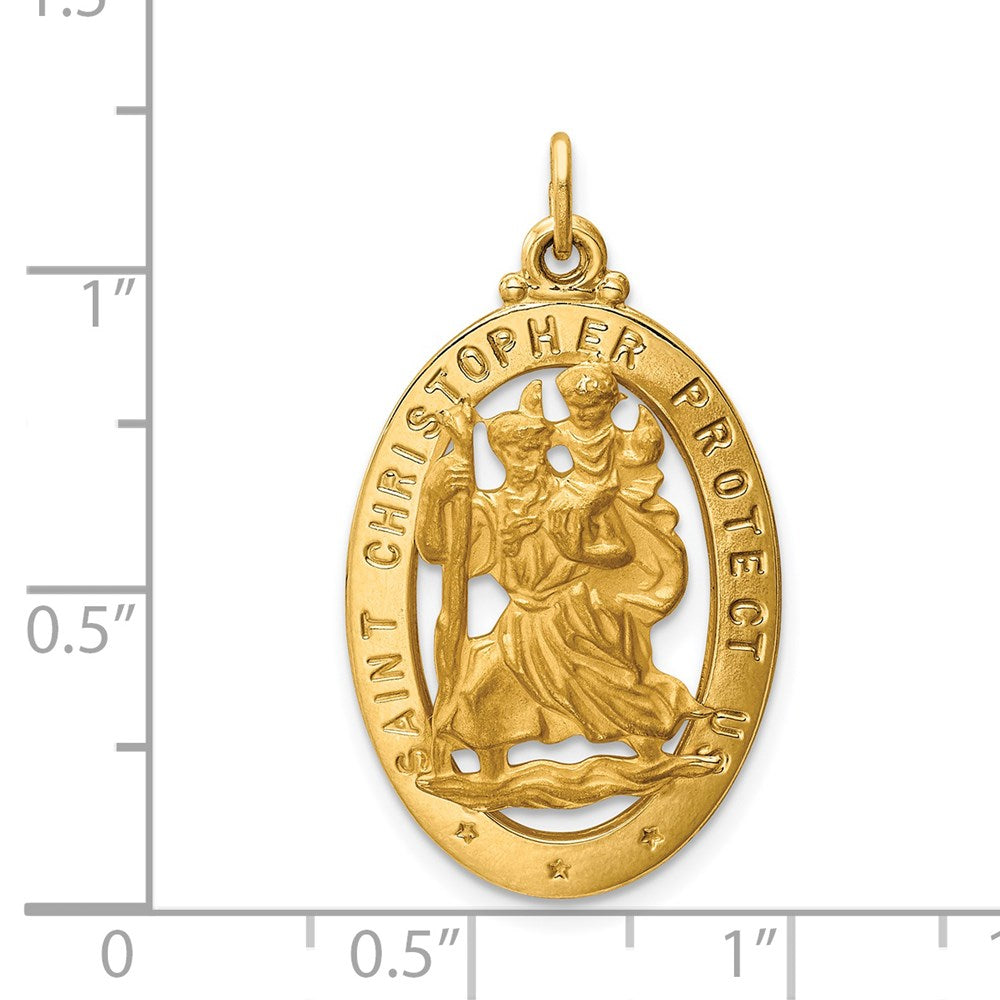 FJC Finejewelers 14 kt Yellow Gold Saint Christopher Medal Charm 31 x 17 mm