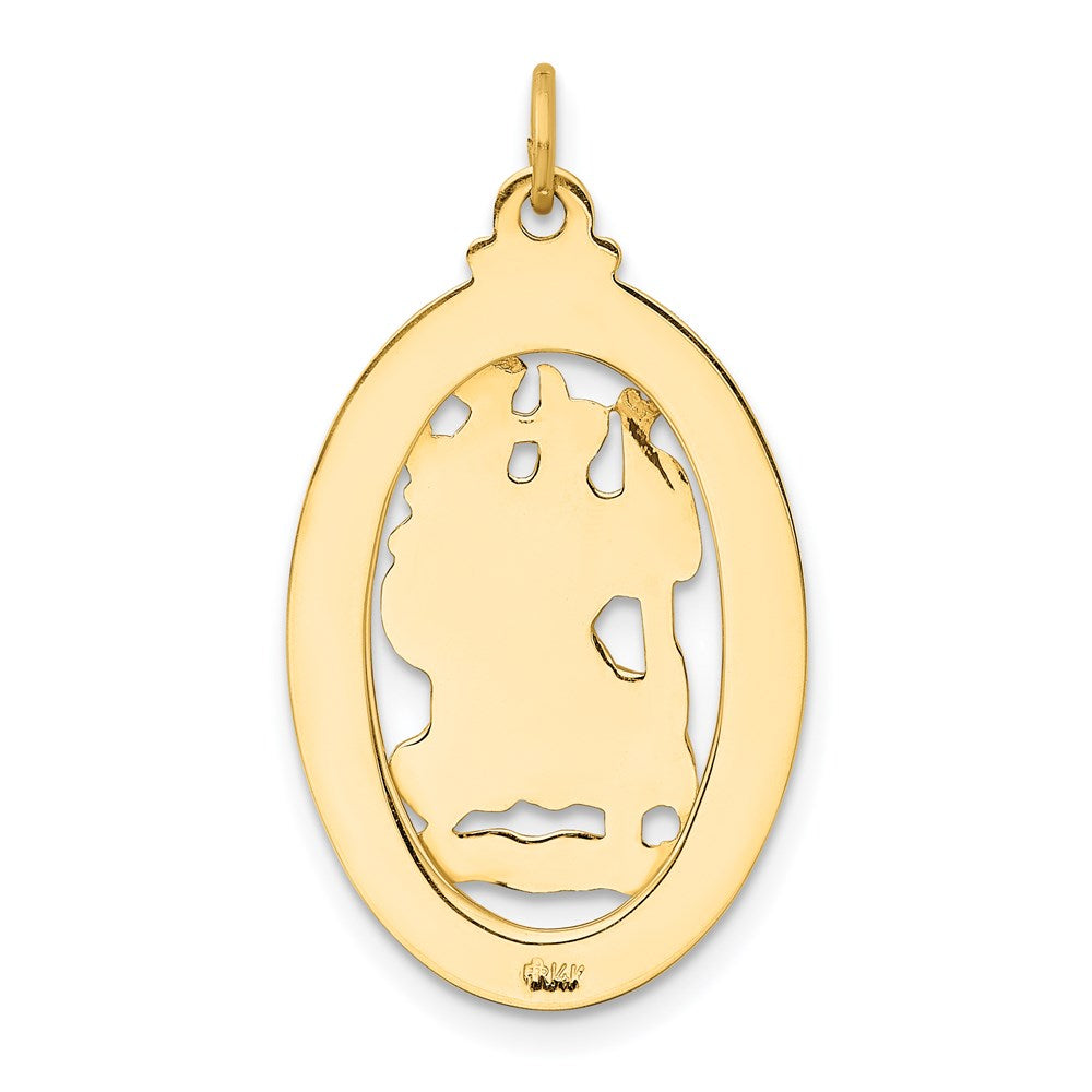 FJC Finejewelers 14 kt Yellow Gold Saint Christopher Medal Charm 31 x 17 mm