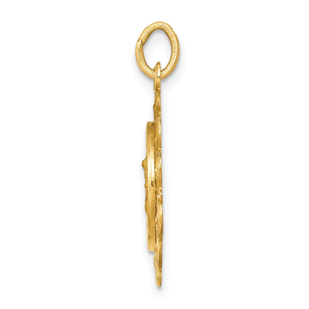 FJC Finejewelers 14 kt Yellow Gold Saint Michael Medal Charm 26 x 19 mm