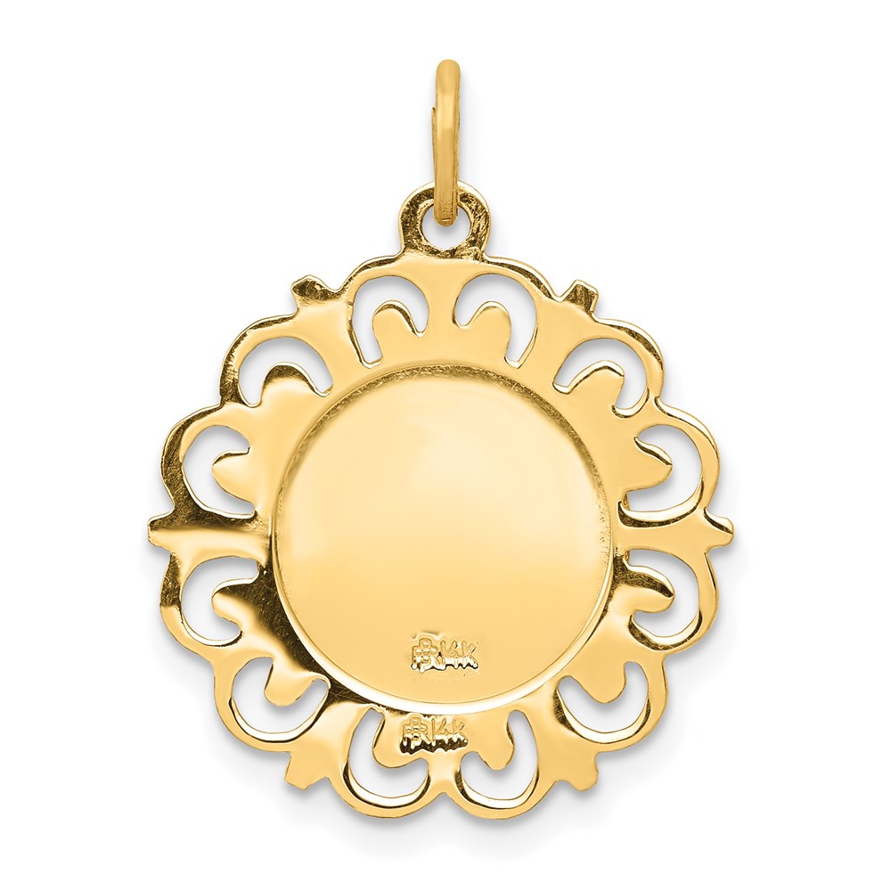 FJC Finejewelers 14 kt Yellow Gold Saint Michael Medal Charm 26 x 19 mm