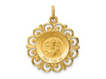 FJC Finejewelers 14 kt Yellow Gold Saint Michael Medal Charm 26 x 19 mm
