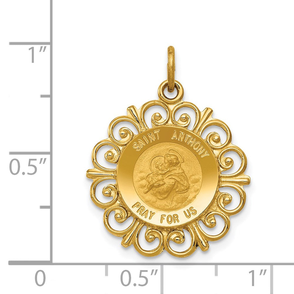 FJC Finejewelers 14 kt Yellow Gold Saint Anthony Medal Charm 25 x 19 mm