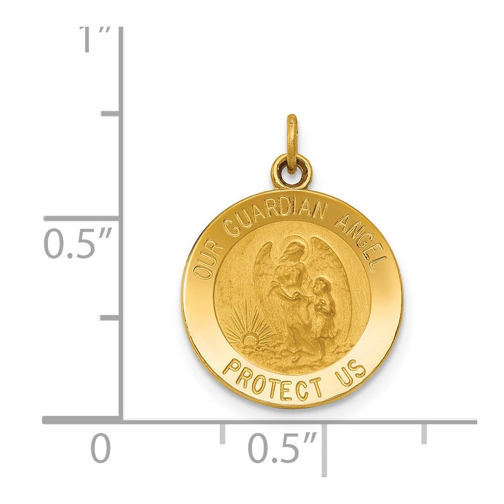 FJC Finejewelers 14 kt Yellow Gold Guardian Angel Medal Charm 18 x 14 mm