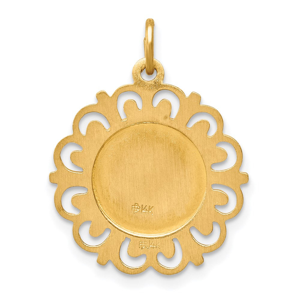 FJC Finejewelers 14 kt Yellow Gold Saint Theresa Medal Charm 25 x 20 mm